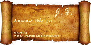 Janousz Héra névjegykártya